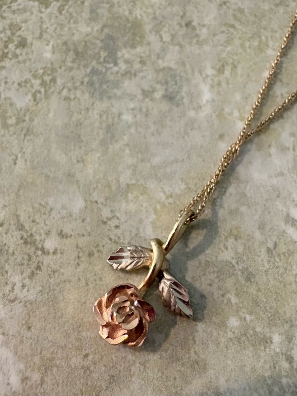 Gold-Tone Rose Pendant Necklace